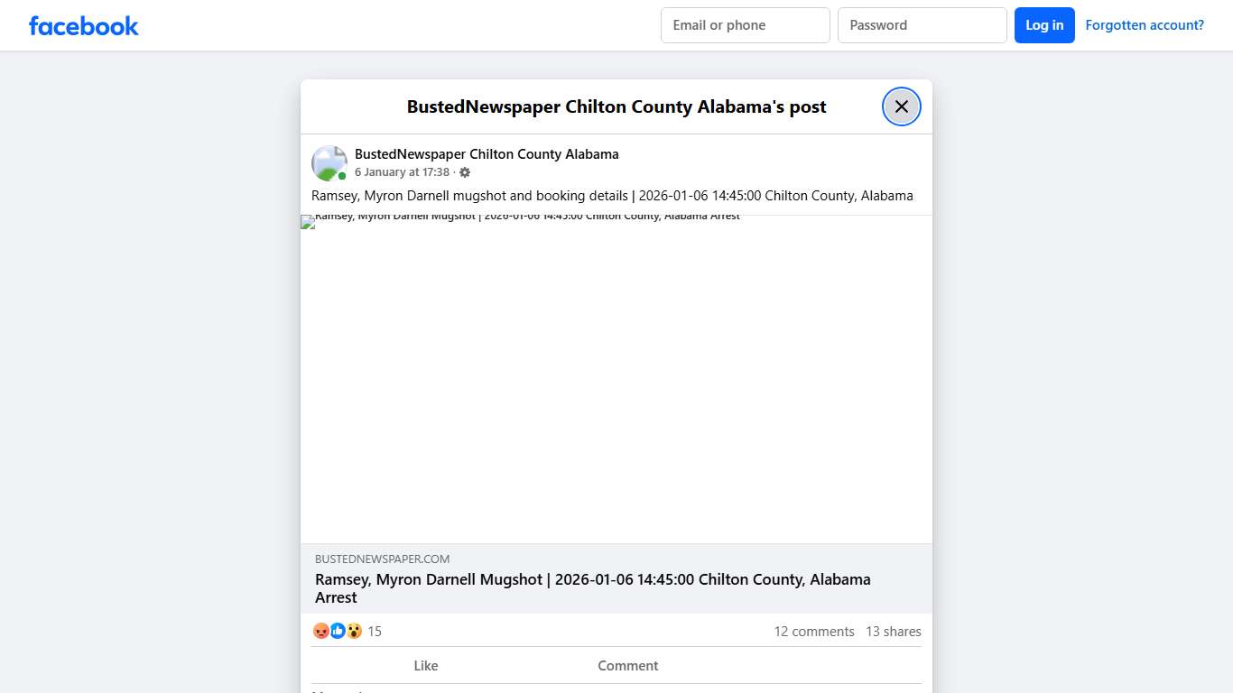 Ramsey, Myron... - BustedNewspaper Chilton County Alabama | Facebook